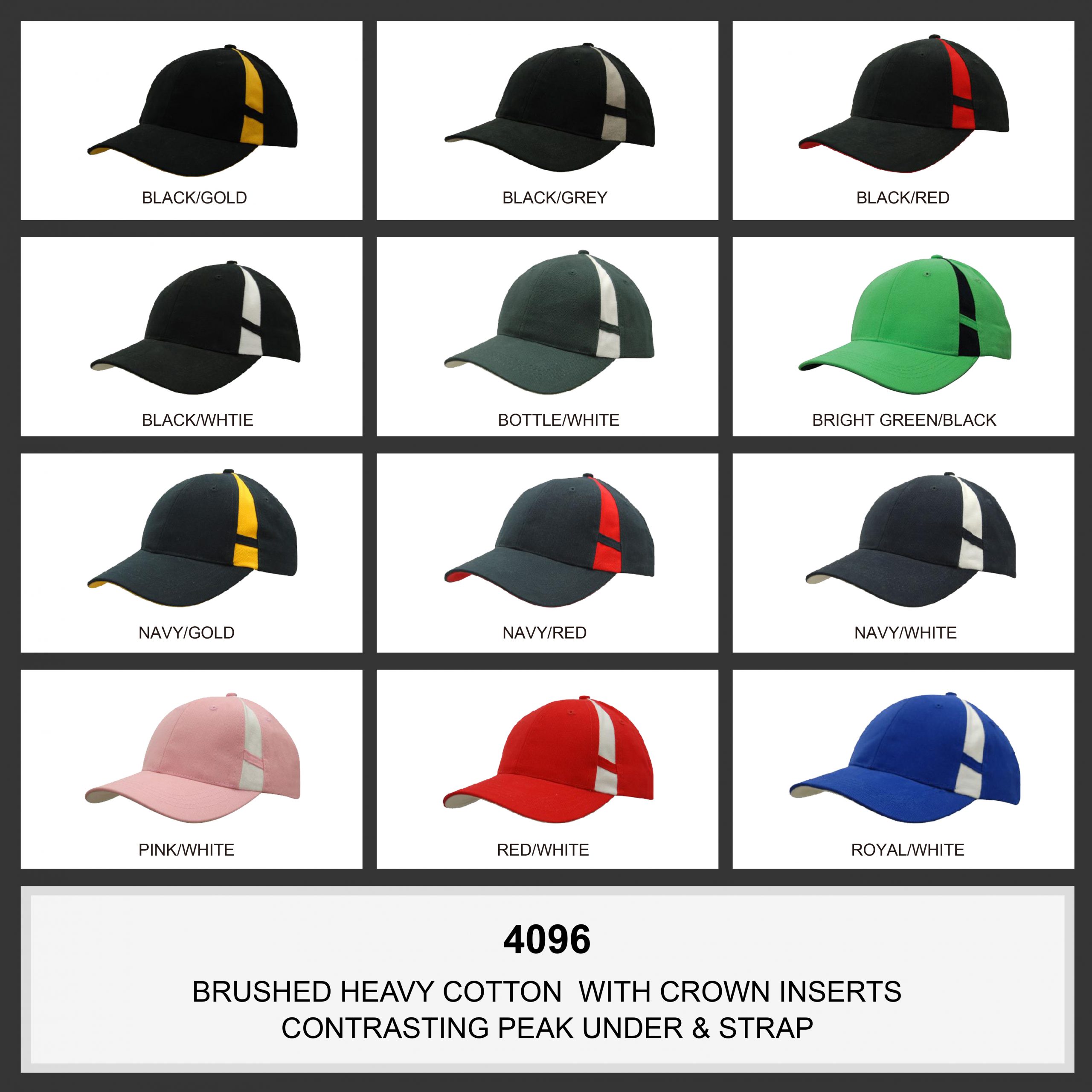 Brushed Heavy Cotton with Crown Inserts & Contrasting Peak Under & Strap (4096) - Image 2