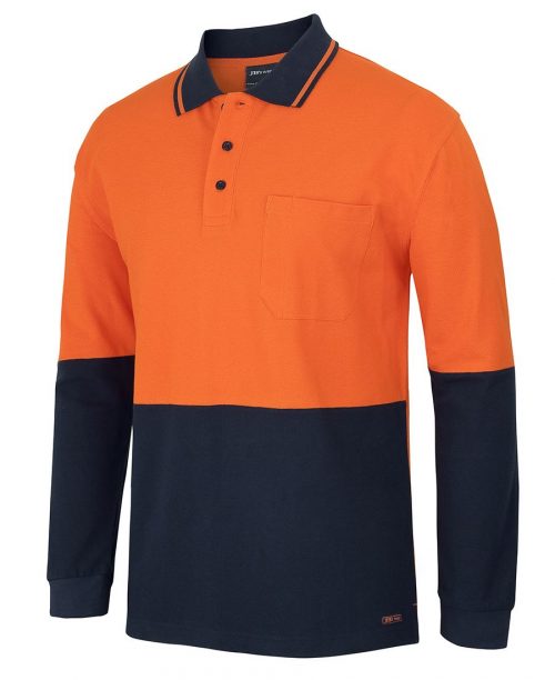 HI VIS L/S COTTON PIQUE TRAD POLO (6HVQL)
