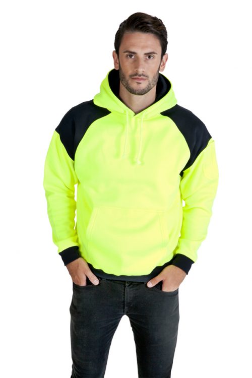 Men Shoulder Contrast Panel Hoodie - WORKWEAR (F303HPW)