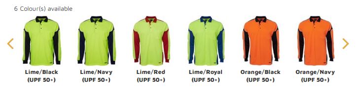 HI VIS L/S ARM PANEL POLO (6AP4L) 2 HI VIS L/S ARM PANEL POLO (6AP4L)